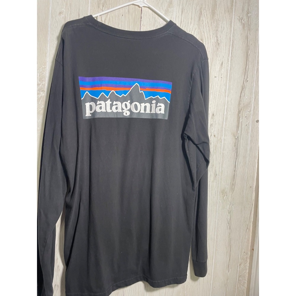 Patagonia P-6 Logo Regular Fit Long Sleeve Responsibili-tee Shirt large Gorpcore